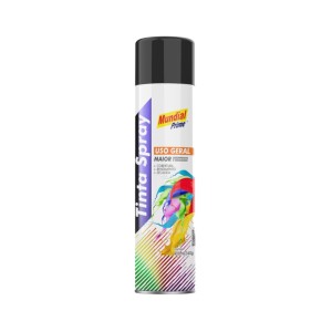 Tinta Spray Preto Fosco Uso Geral Mundial Prime 400ml